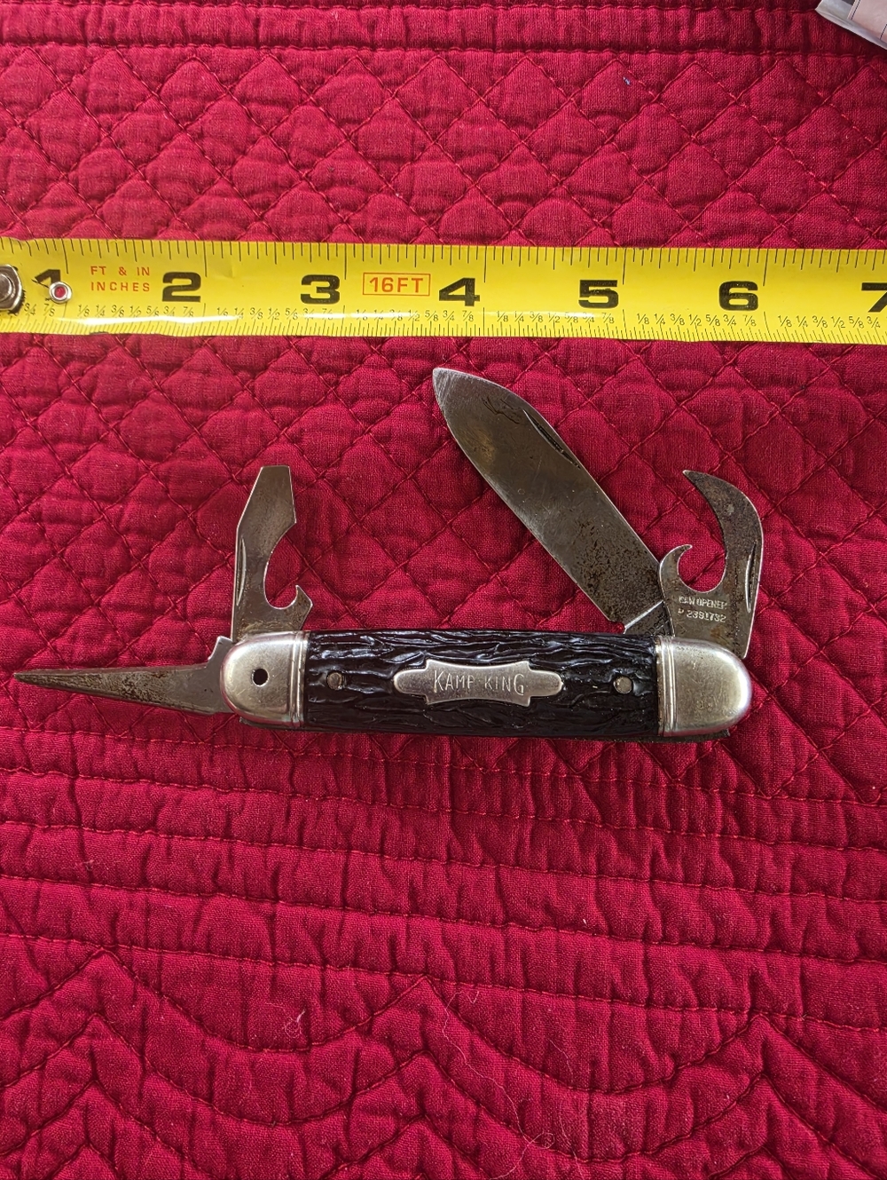 Imperial "Kamp King" Folding Multi-Tool Pocketknife Dark Brown/Black Handle